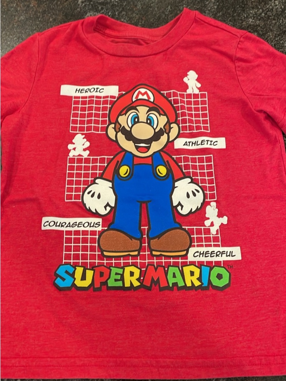 jumping beans Red Super Mario Logo Tee